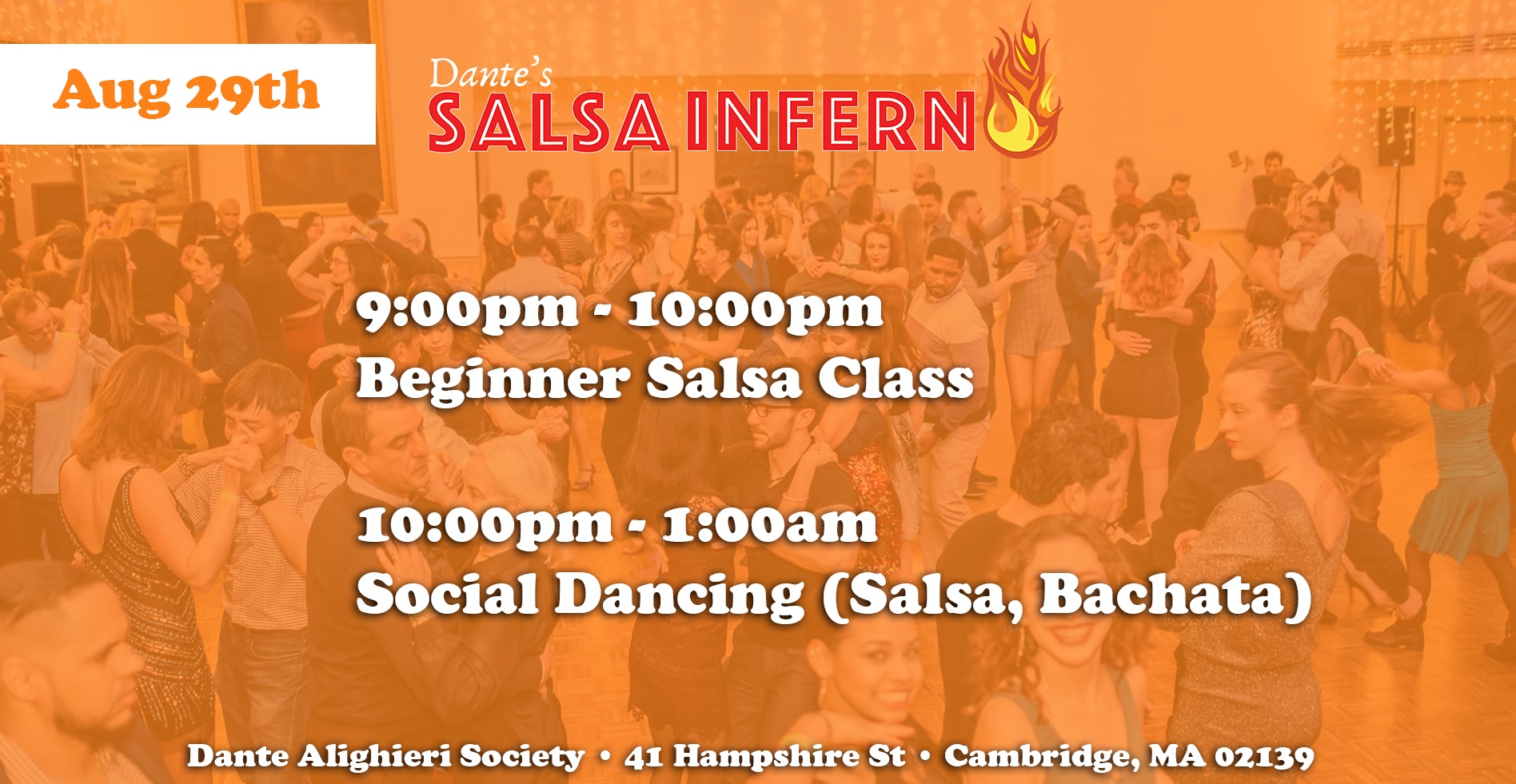Dante's Salsa Inferno Aug 29th Salsa Bachata Dance Social!