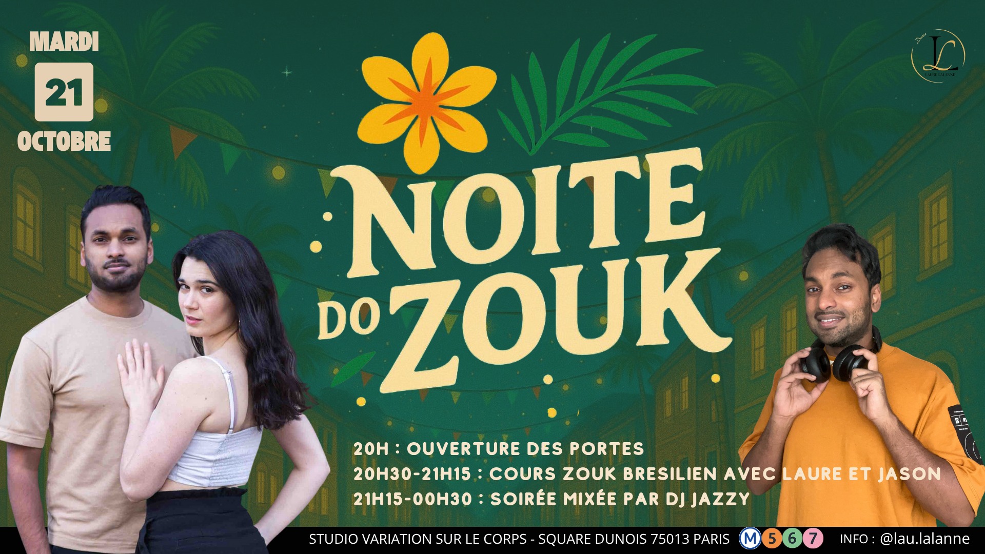 Noite do Zouk - Cours et Soirée 100% Zouk Brésilien à Paris
