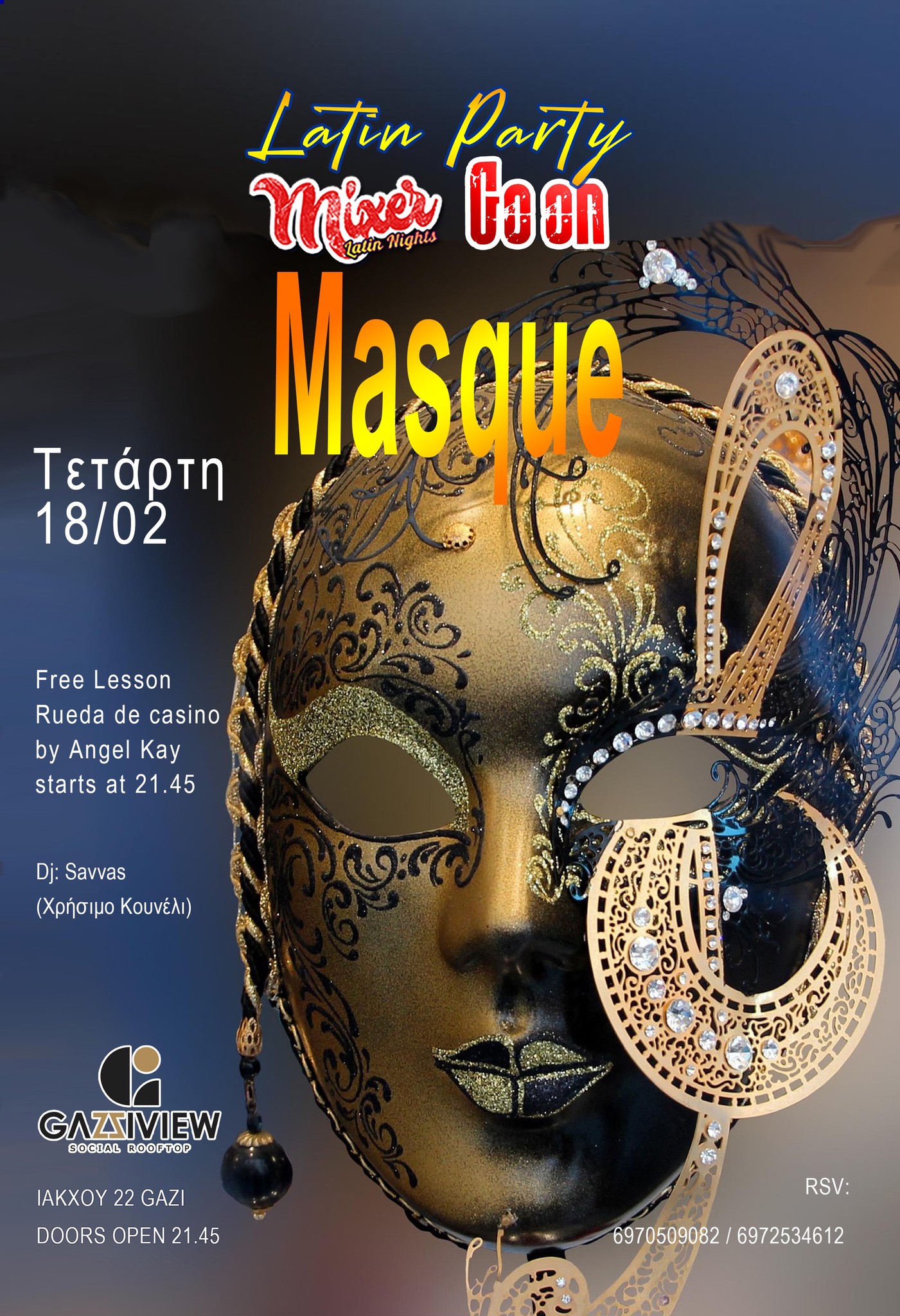 Mixer Go On Masque Latin Party at GaziView