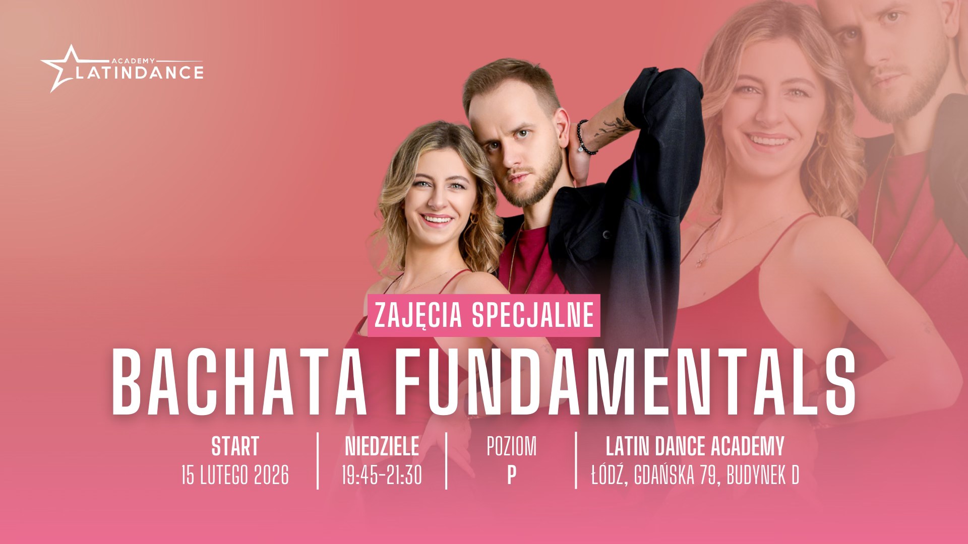 Bachata Fundamentals Zajęcia Specjalne dla poziomu P w LDA! start 15 lutego '26