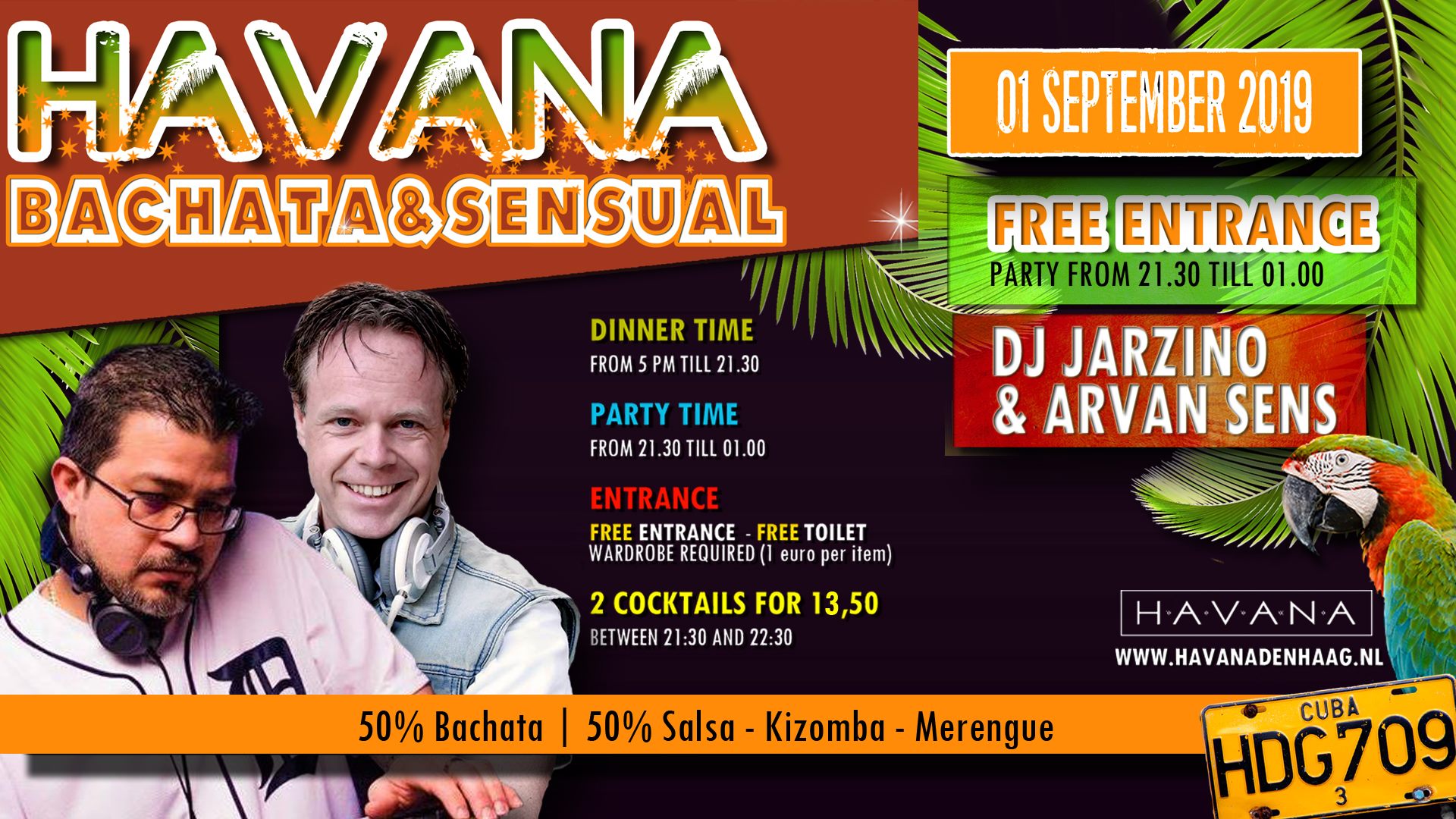 Havana - Bachata & Sensual Gratis Entree 21.30-01.00 hr Dancing