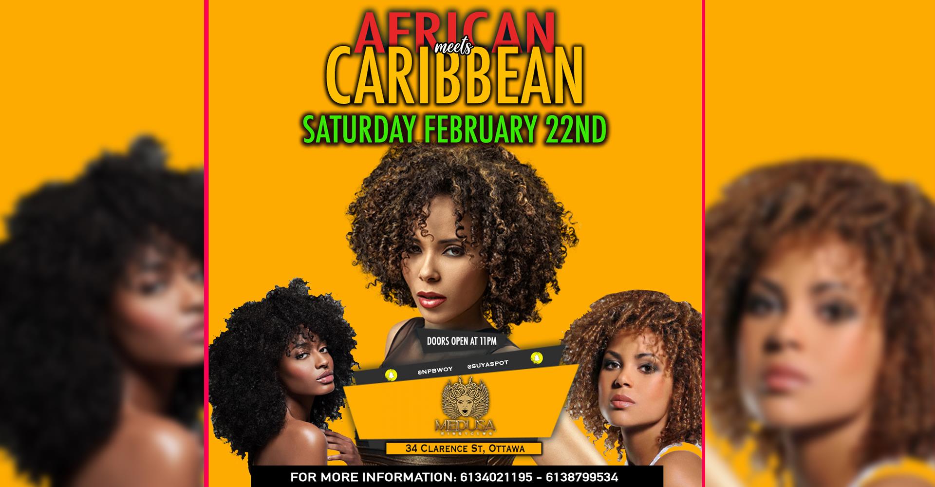 African Meet's Caribbean Party Saturday Feb. 22nd 2020