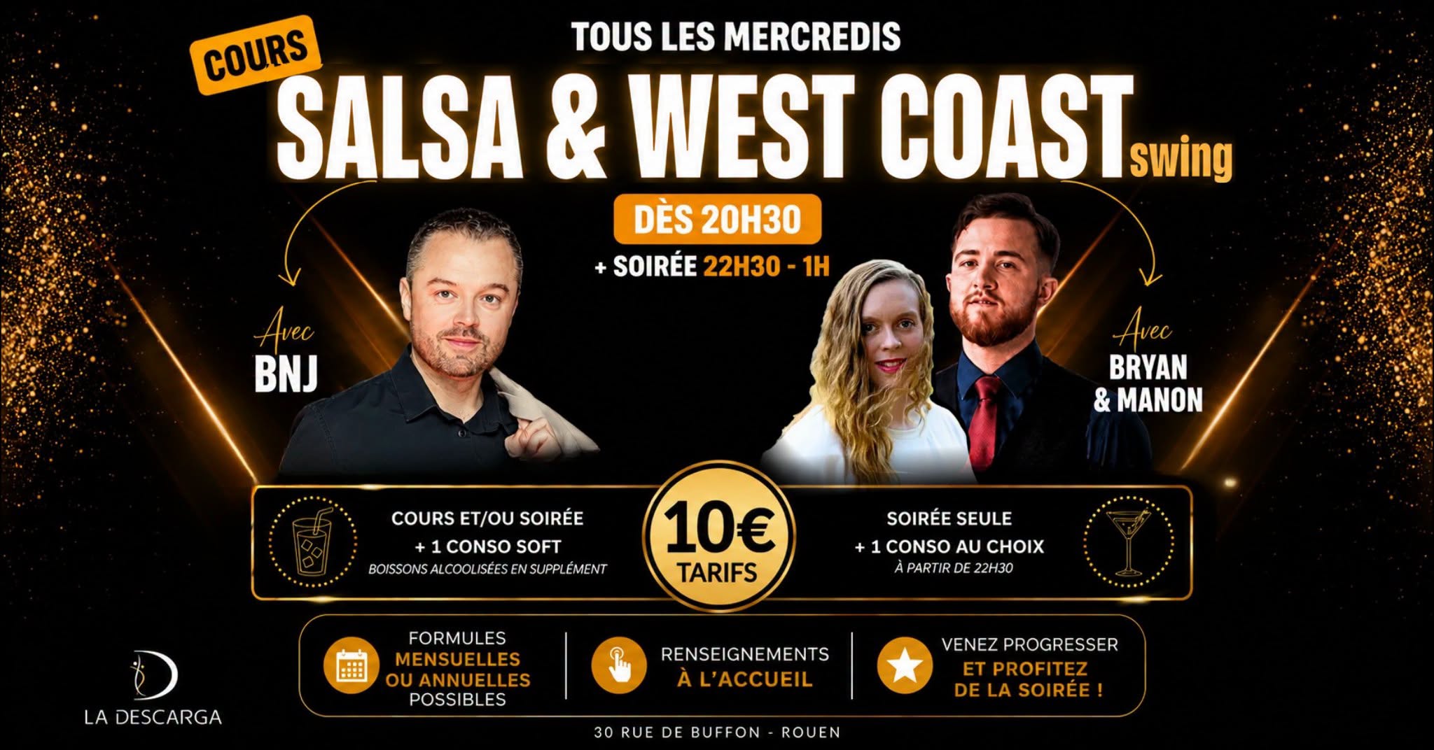 Les mercredis West Coast Swing et Salsa à La Descarga