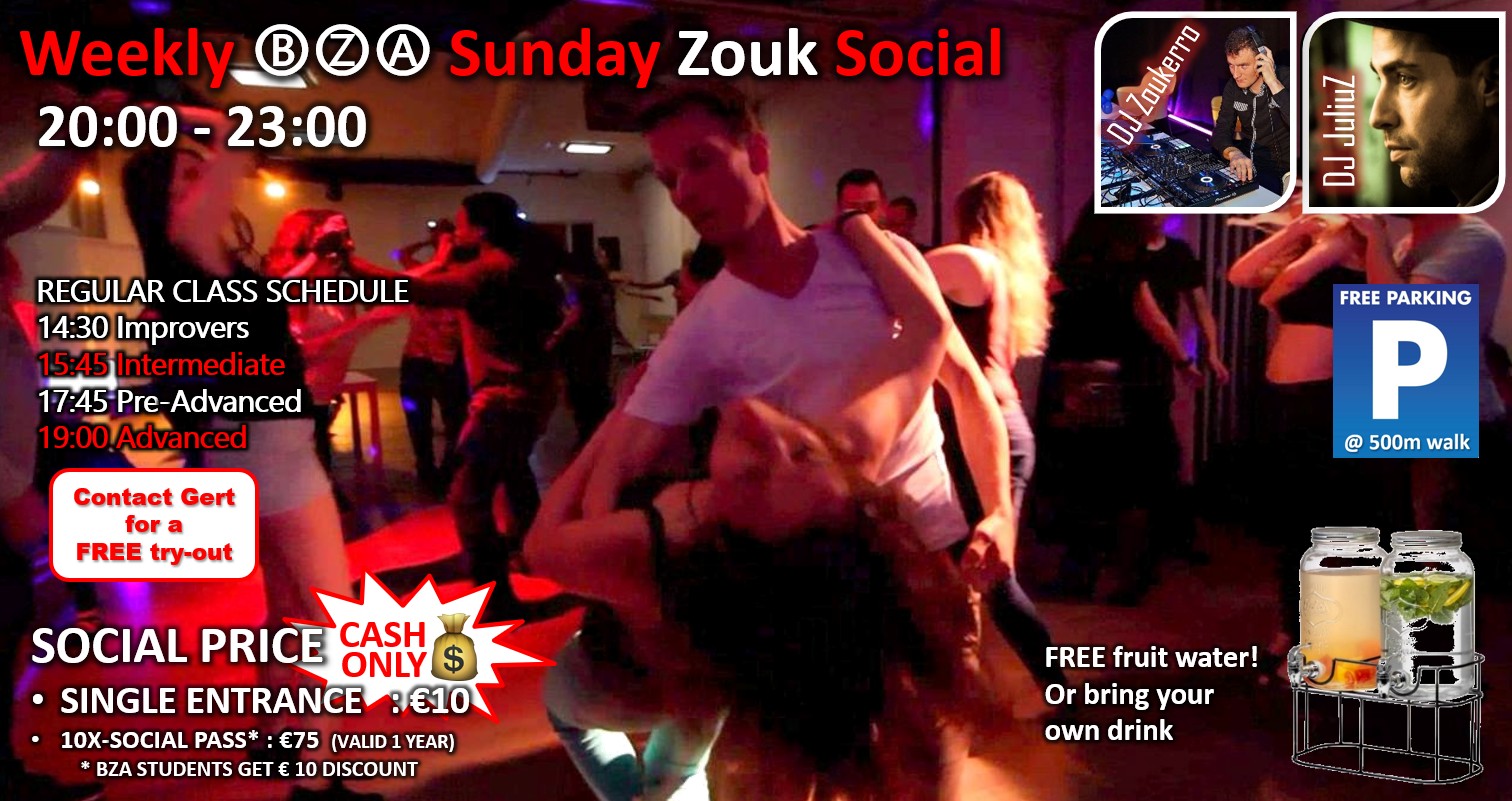 β·ββΆ Sunday Zouk Social - Mar 22 - Your Weekly Zouk Vitamins!