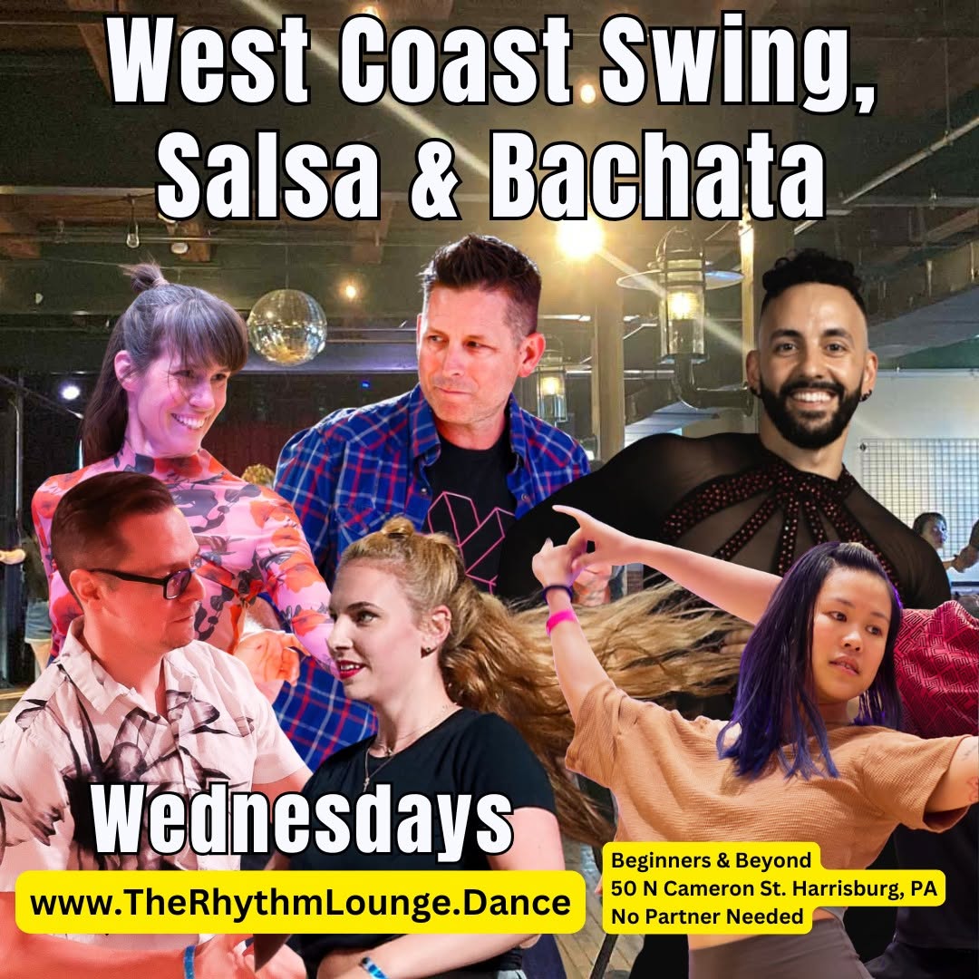 Salsa & Bachata, & West Coast Swing Nights, Wednesdays in Harrisburg - Spring edition