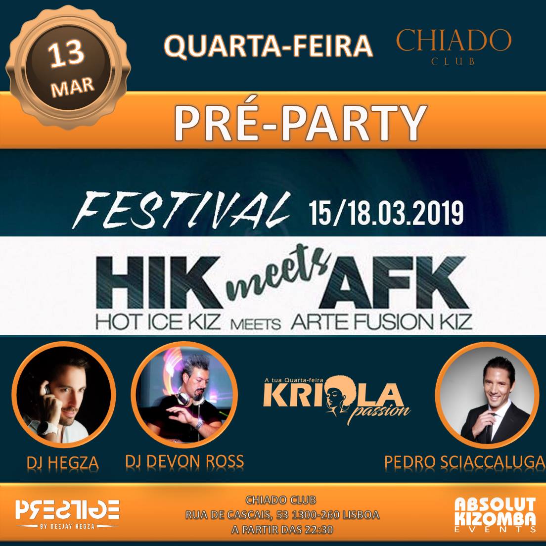 Kriola Passion • Quarta-Feira • Pré-Party HIK meets AFK