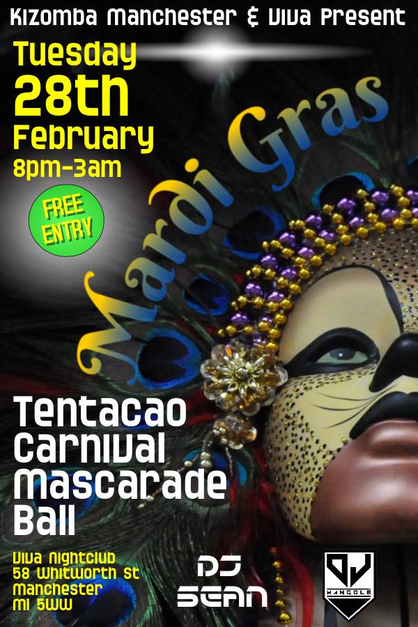 Free Entry Kizomba & Palop Mardi Gras Carnival Special At Viva