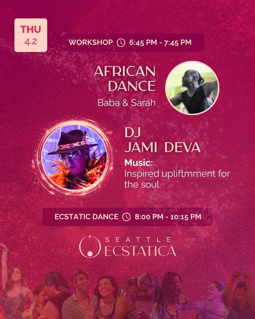 Ecstatic Dance Evening ✦ JAMI DEVA ➤ Workshop: African Dance