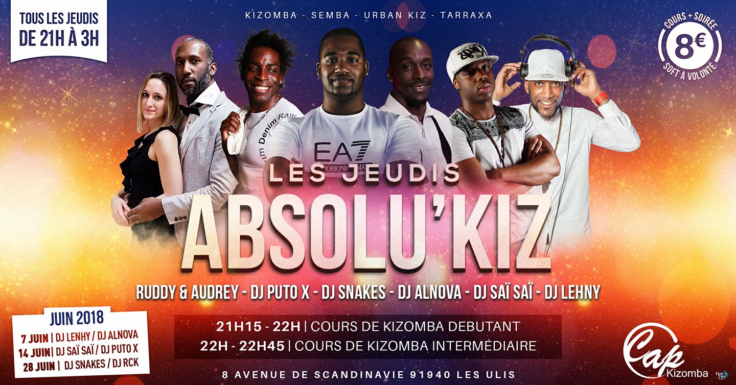 Gratuit Pour Tous Avant 22:30: Les Jeudis ABSOLU'KIZ du 7 Juin