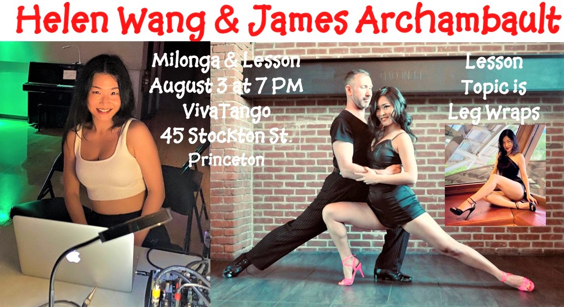 Helen Wang and James Archambault Host Lesson and Milonga at VivaTango Princeton