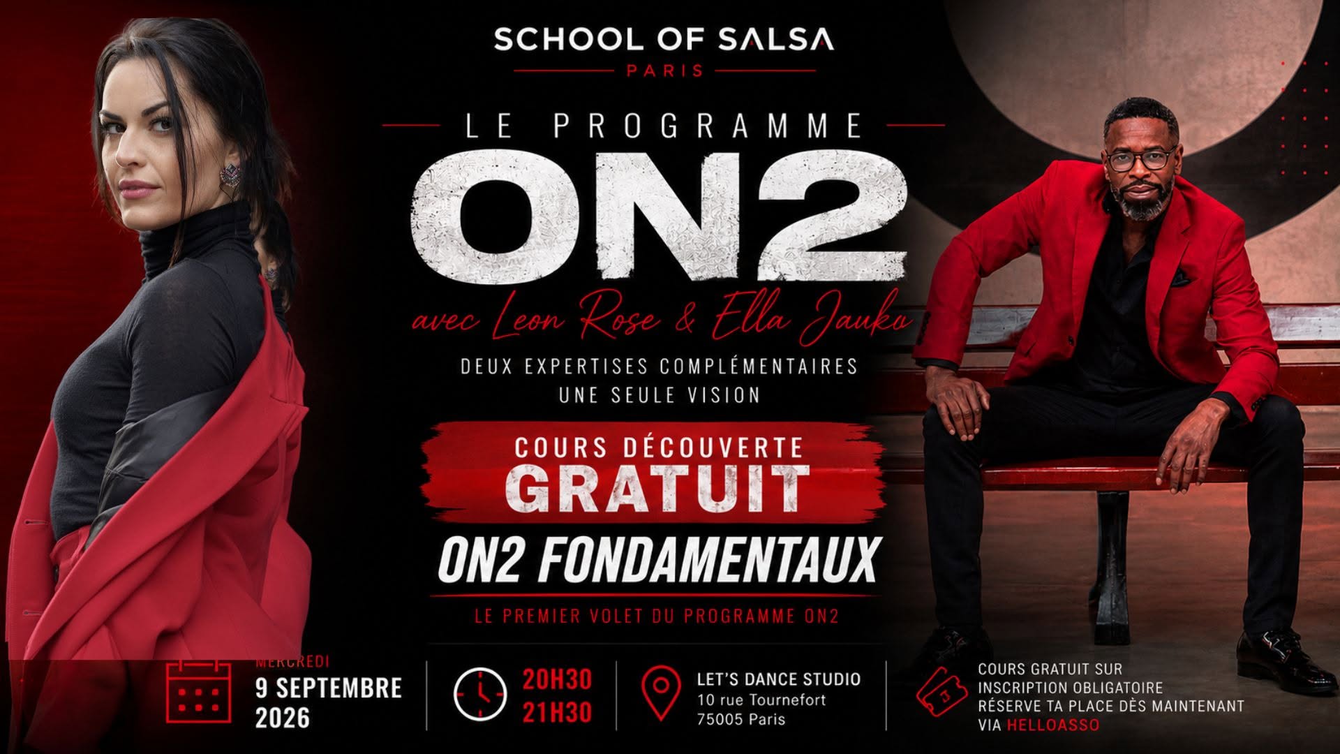 COURS DÉCOUVERTE GRATUIT SALSA PORTORICAINE ON2 FONDAMENTAUX