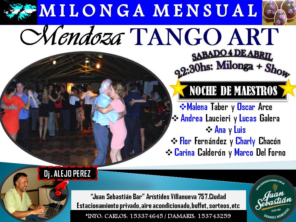 MILONGA MENSUAL "MENDOZA TANGO ART" NOCHE DE MAESTROS