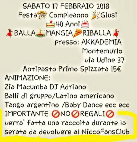 Sab 17 feb - BMR speciale compleanno GIUSI 40
