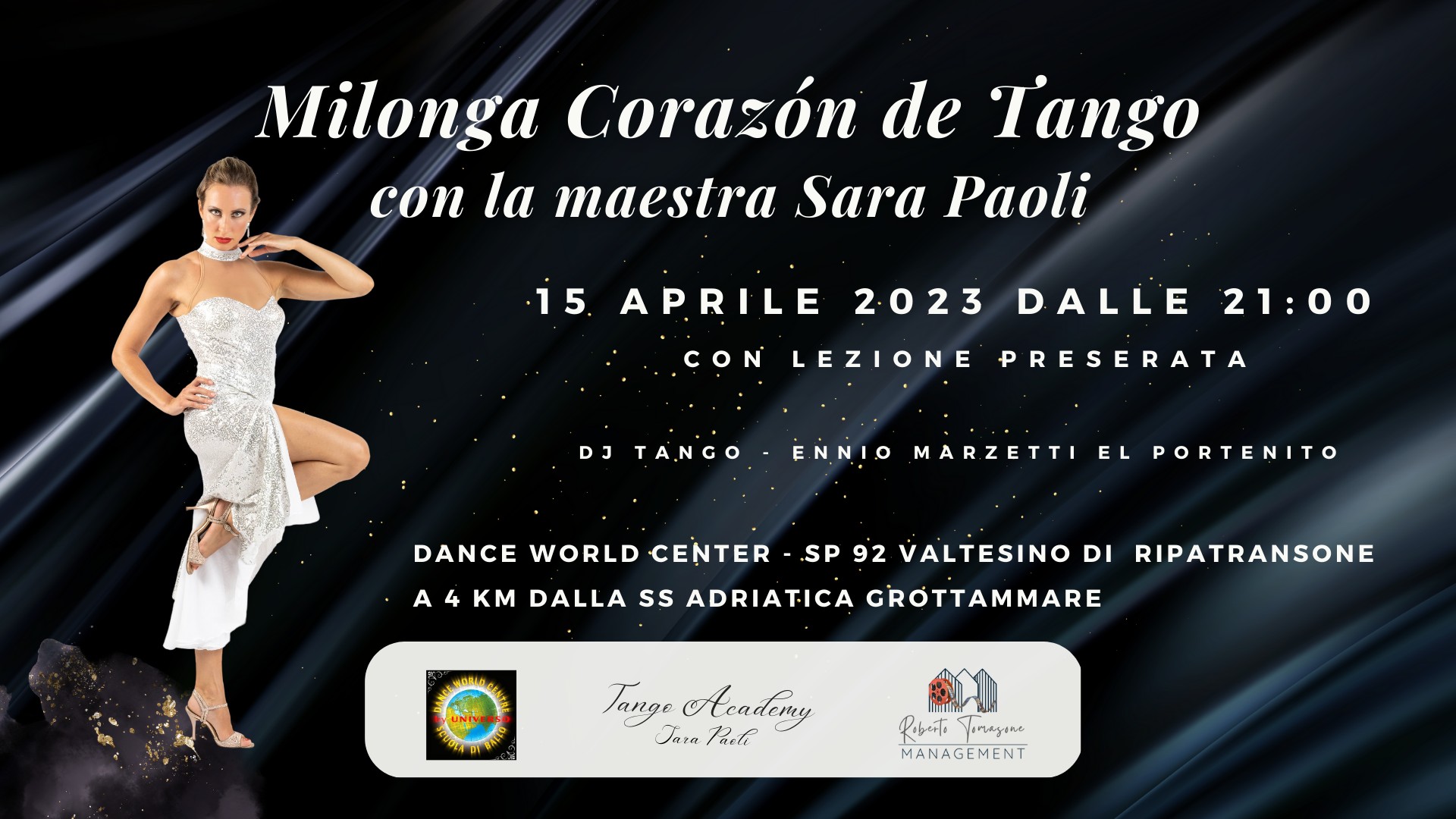 Milonga Corazón de Tango con la maestra Sara Paoli Sabato 15 Aprile 2023