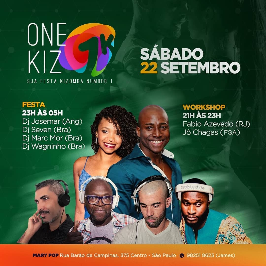 One Kiz de Setembro Sábado 22 09 (Festa + Workshop)