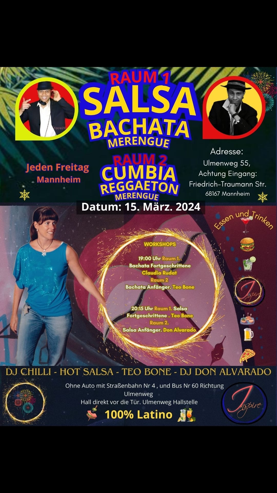 SALSA BACHATA MERENGUE CUMBIA REGGAETON PARTY MANNHEIM