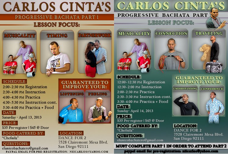BACHATA WORKSHOP W CARLOS CINTA PT. 1 & 2
