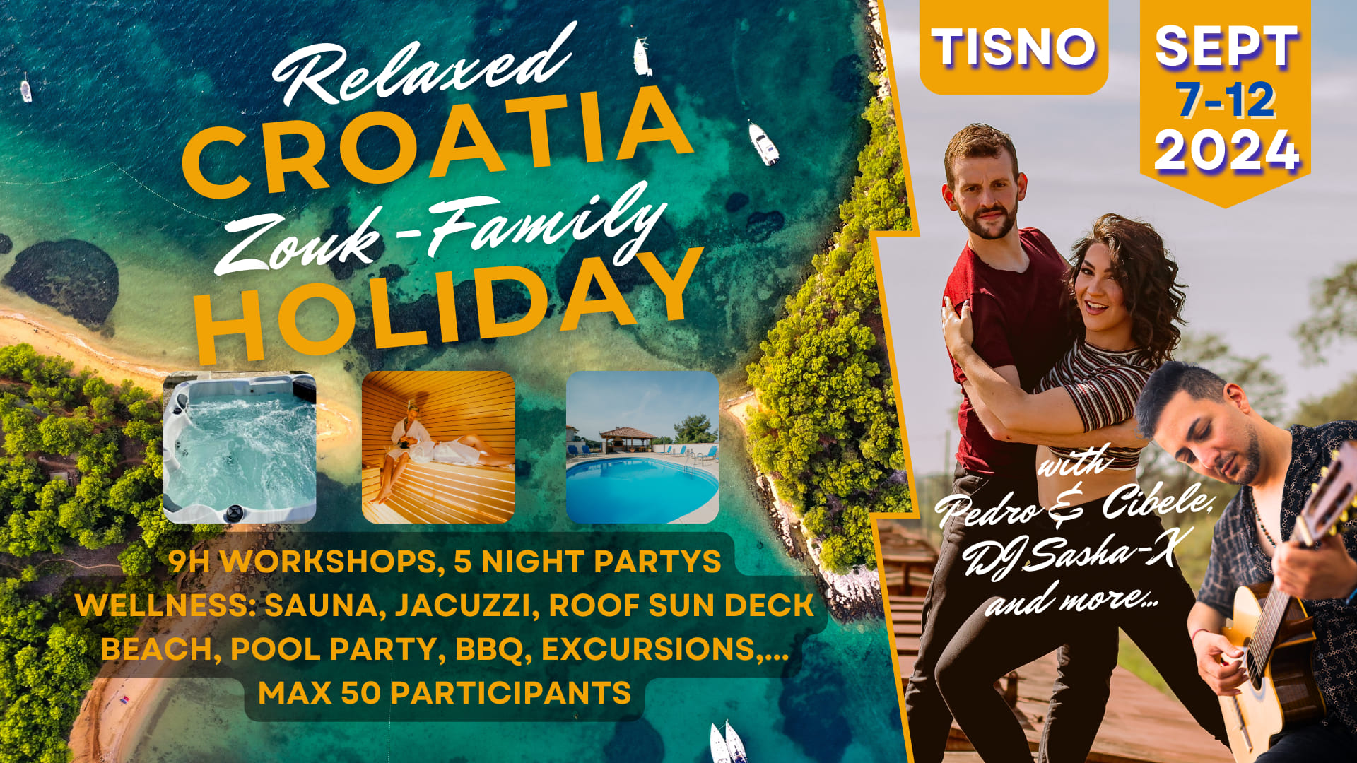 Croatia Zouk-Family Holiday - Relaxed Wellness Fun & Connection 7 - 12 SEPT 2024