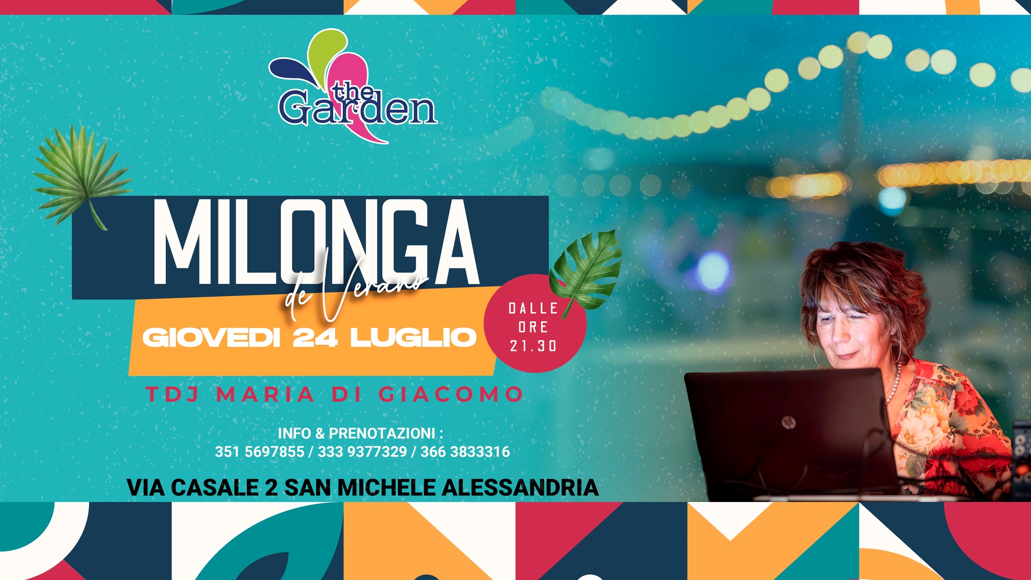 Giovedi 24 Luglio Milonga de Verano TDJ MARIA DI GIACOMO