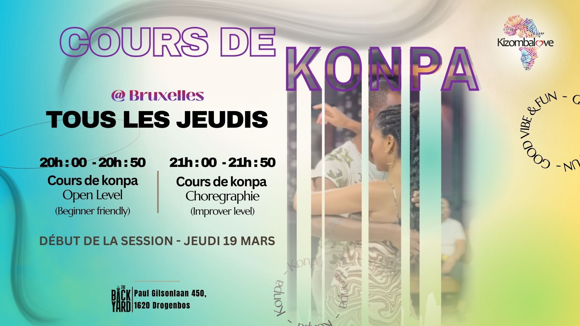 Cours konpa à Bruxelles - Mars 2026