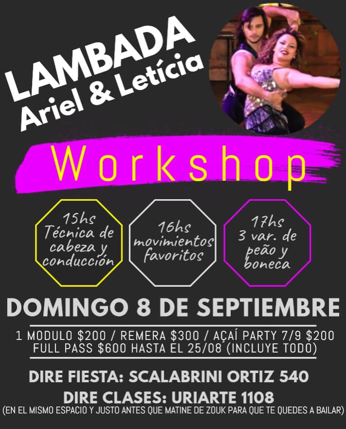 Workshop de Lambada con Ariel & Letícia en Bs.As.