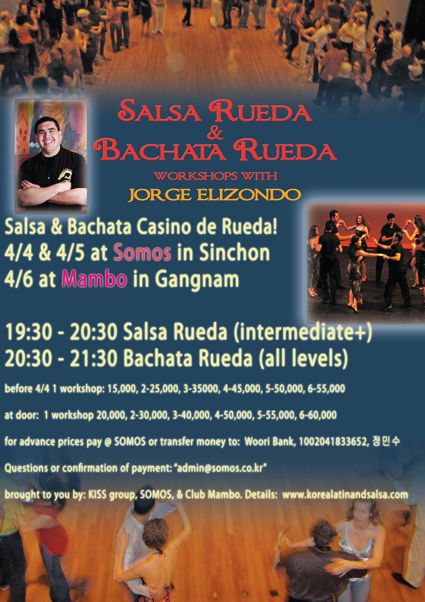 Cuban Salsa & Bachata Rueda Workshops with Jorge Elizondo!