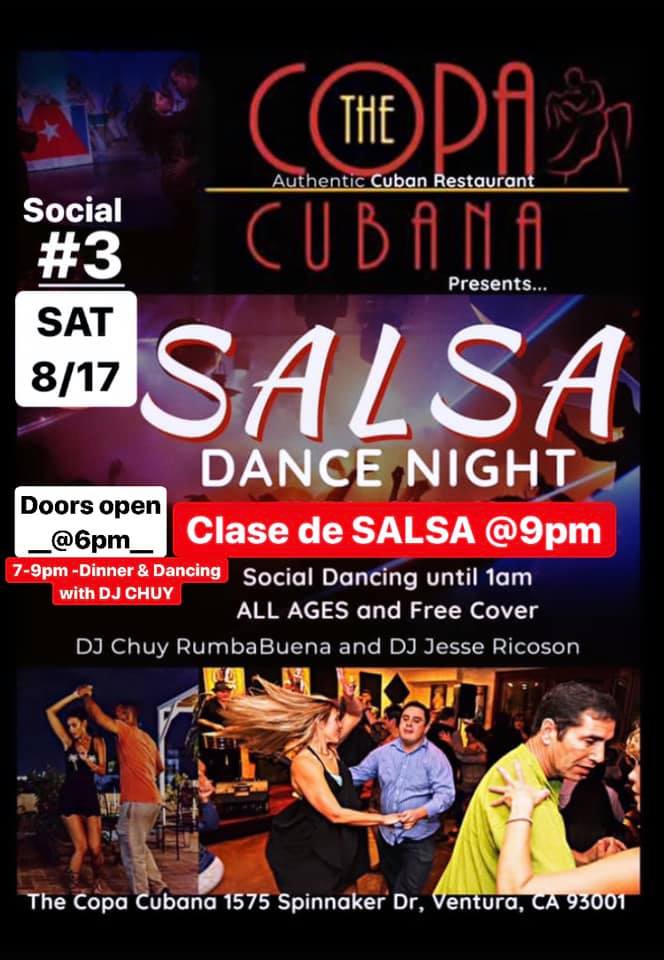 Sat. 8 17 Dance SALSA in Ventura! Free Class And Free Social