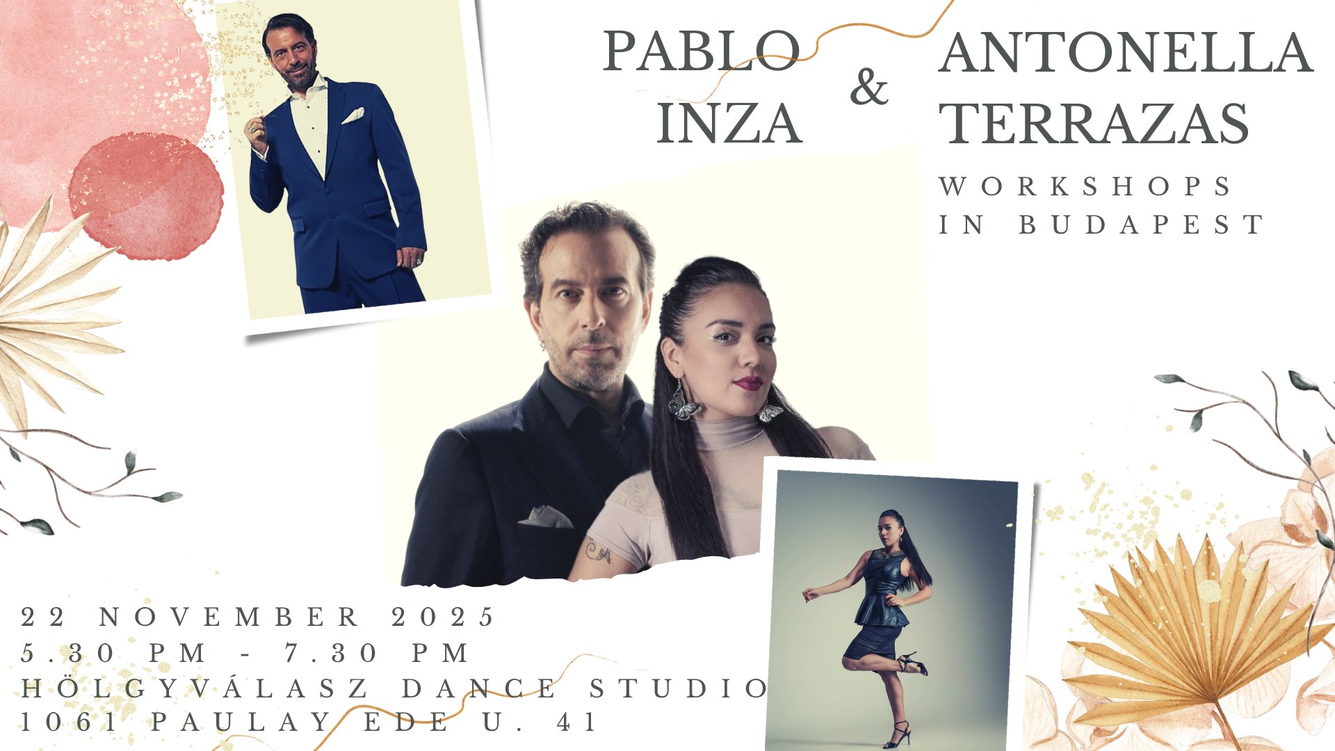 Workshop szombat PABLO INZA és ANTONELLA TERRAZAS vezetésével Budapesten
