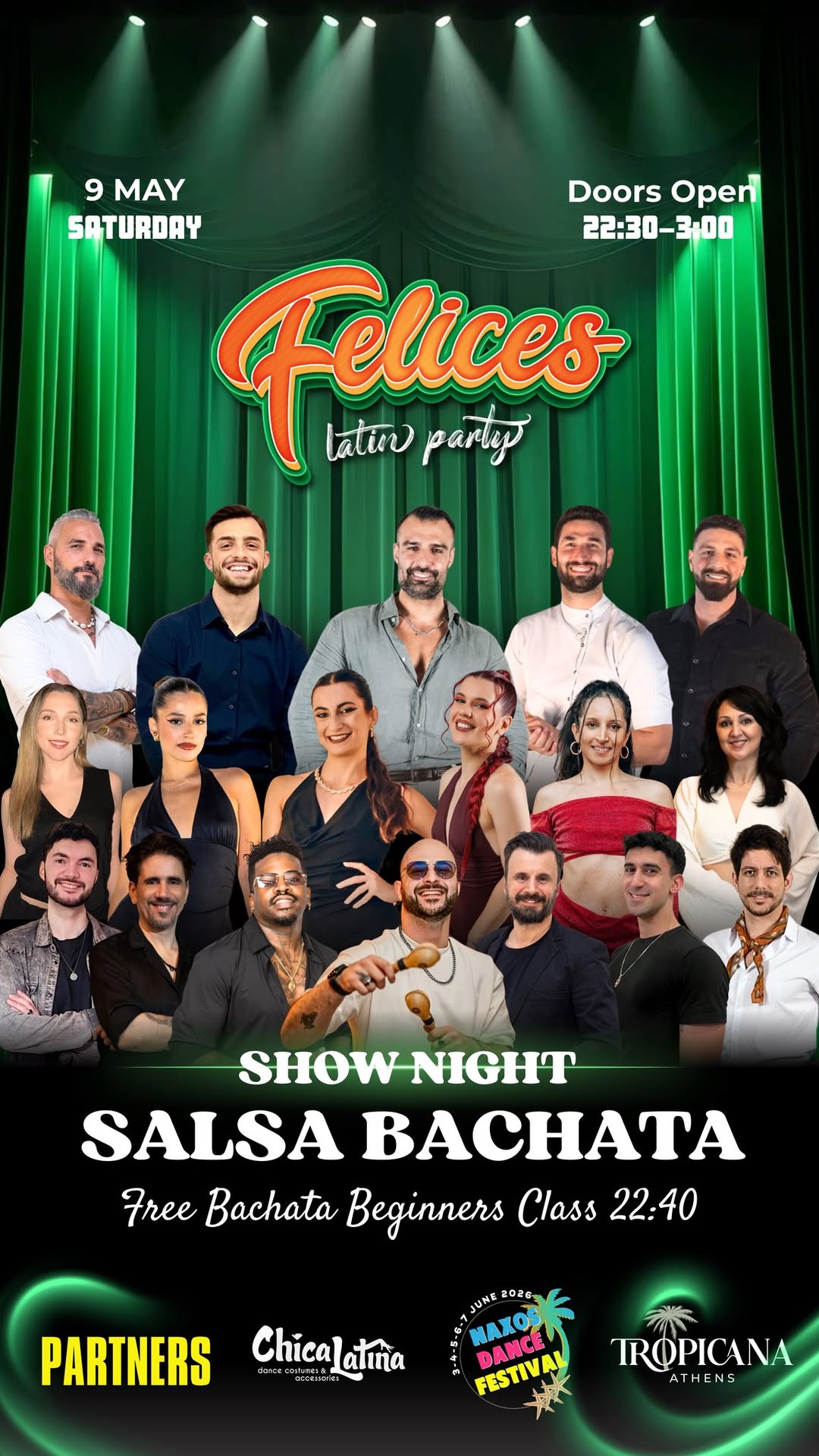 BACHATA SALSA PARTY 9 May FELICES On Saturday At Tropicana Latin Bar Athens