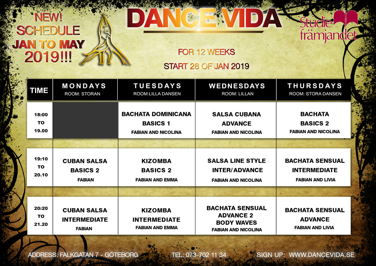 Free prova på all classes at Dance Vida (week 5)