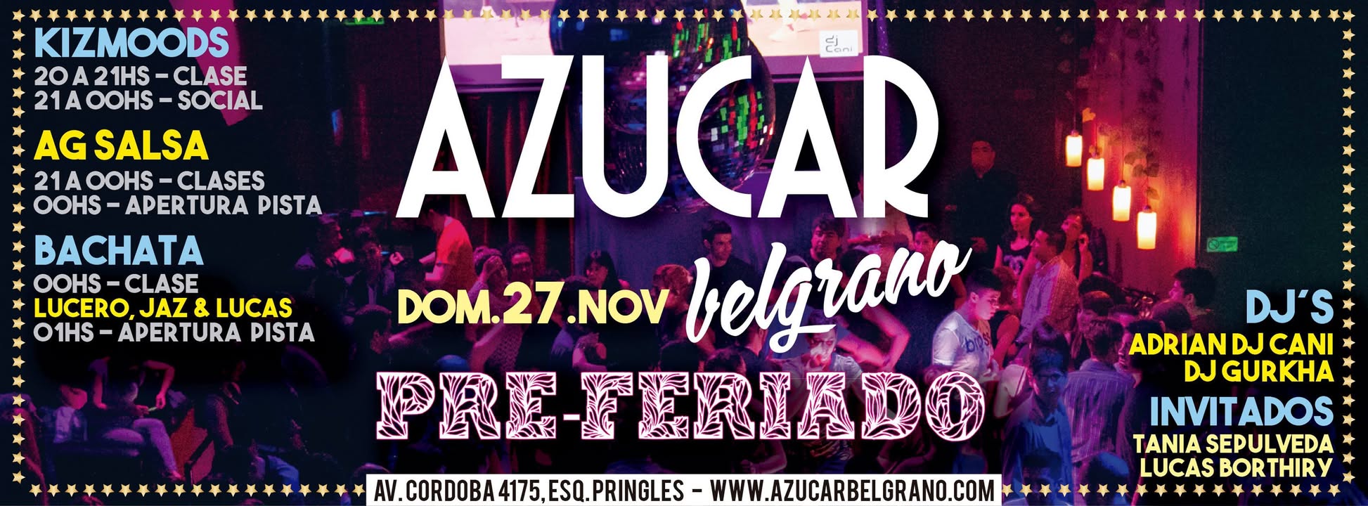 PreFeriado en Azucar! Salsa - Bachata - Kizomba ::2 pistas