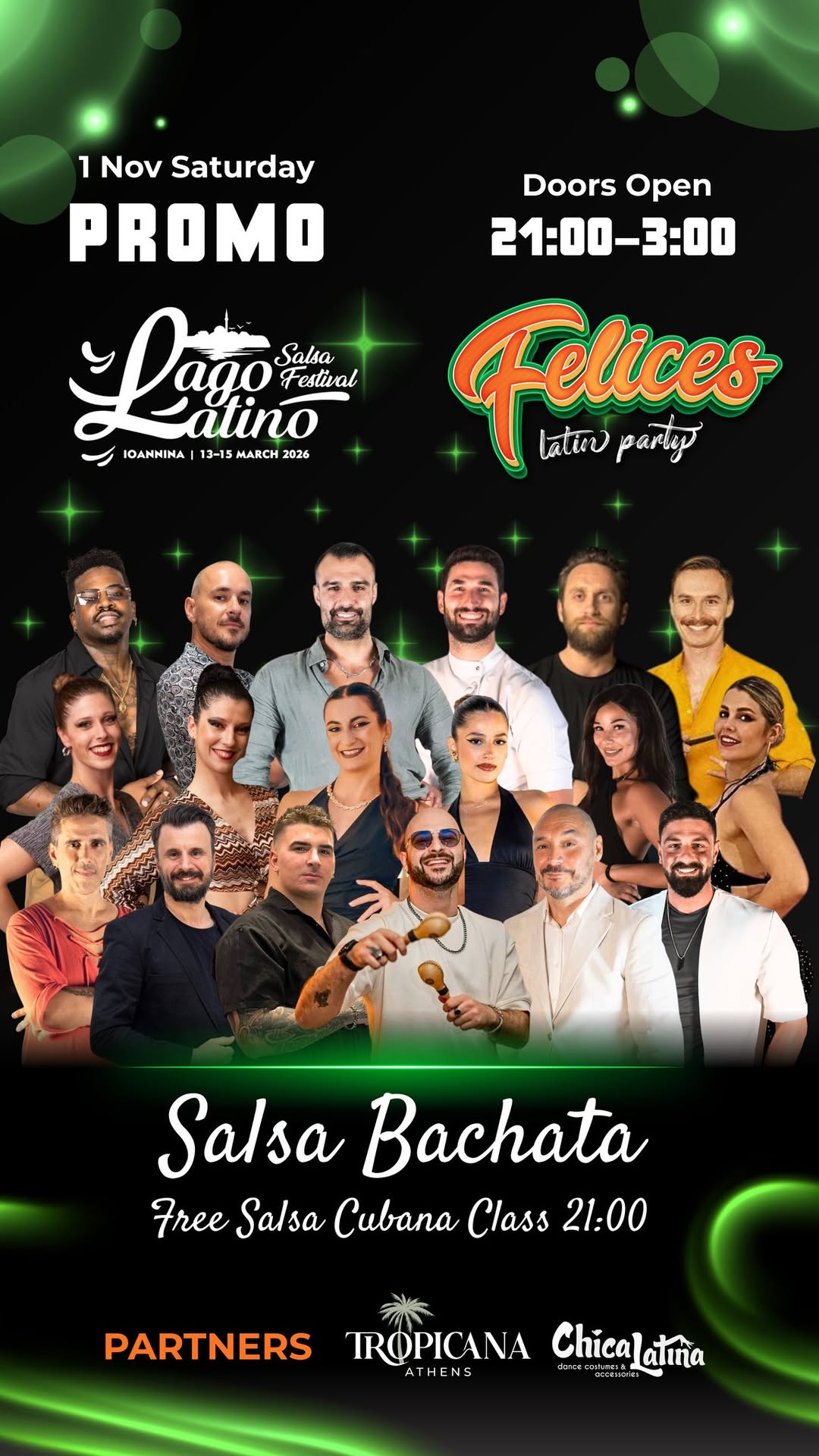 BACHATA SALSA PARTY 1 Nov FELICES On Saturday At Tropicana Latin Bar Athens Promo Lago Latino Fest
