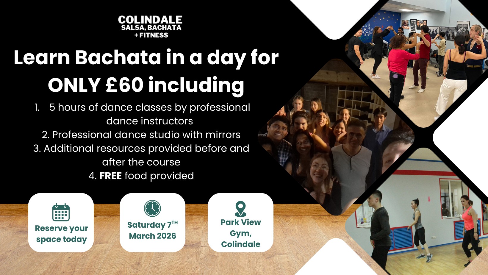 Learn Bachata in 1 day in London for beginners, anyone with 2 left feet or wanting to polish basics