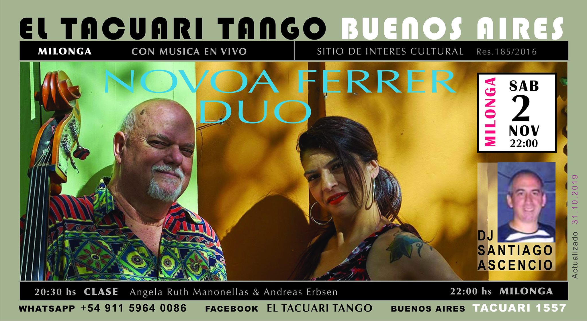 Sábado de milonga + Dúo Novoa Ferrer en vivo