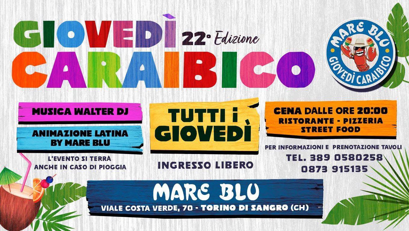 Tutti i giovedì - Giovedì Caraibico @MareBlu Torino di Sangro 2026