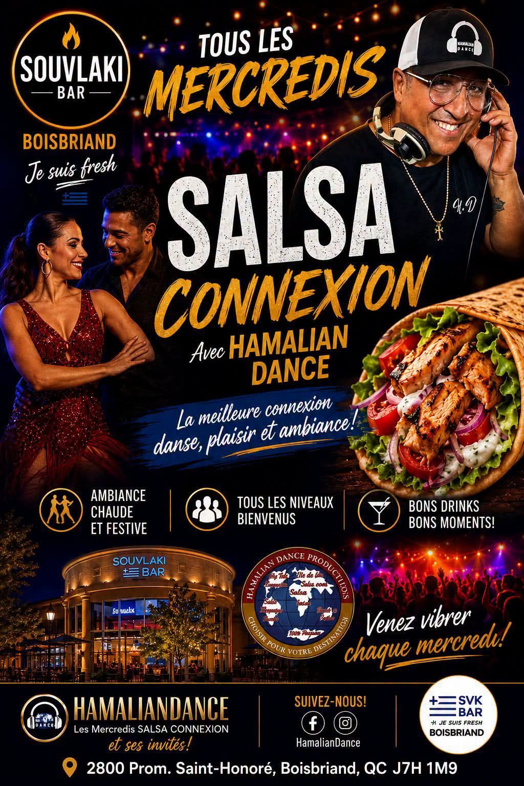 Les Mercredis SALSA CONNEXION AVEC HamalianDance Souvlaki bar boisbriand