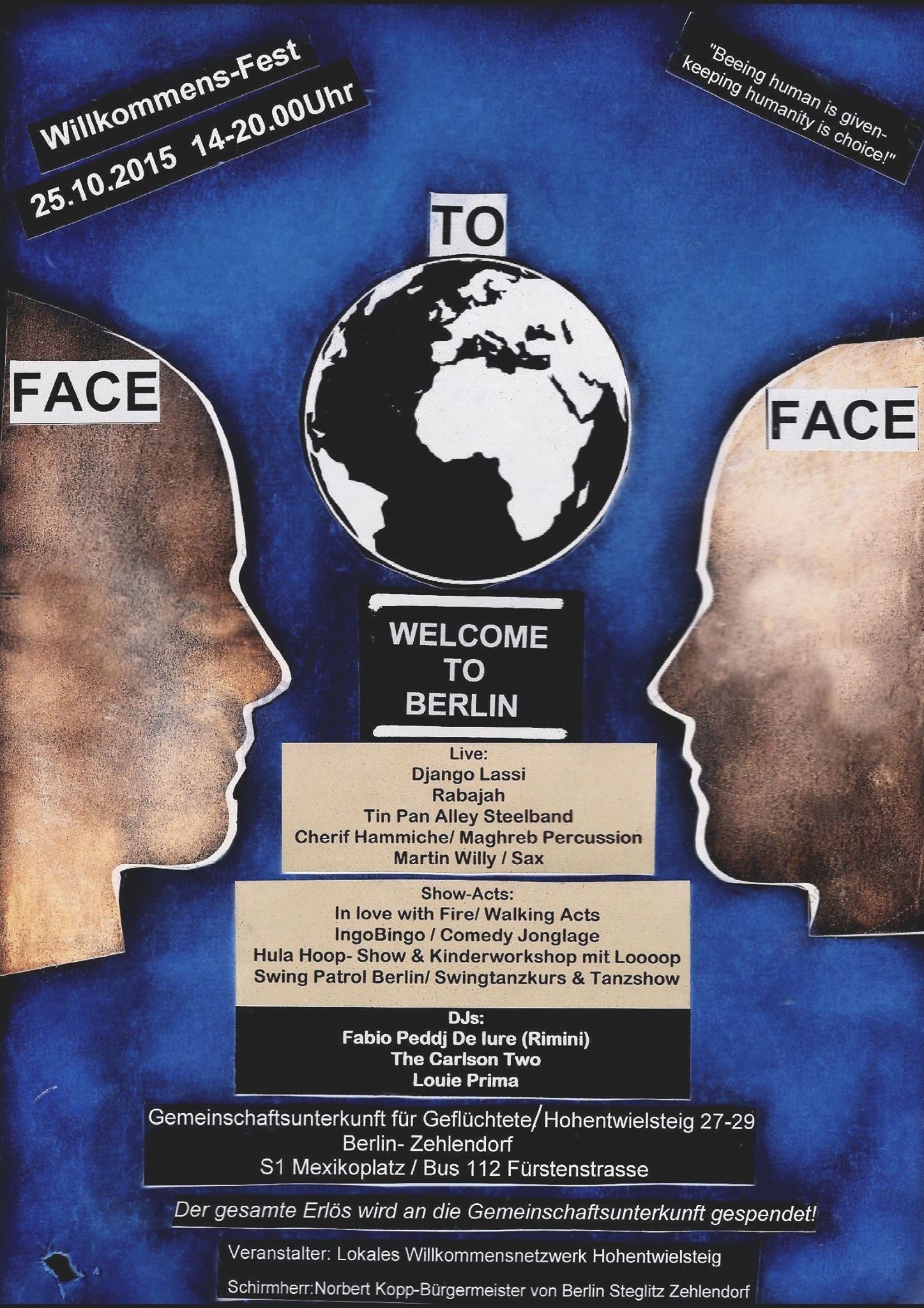 FACE TO FACE- WILLKOMMENSFEST FÜR FLÜCHTLINGE