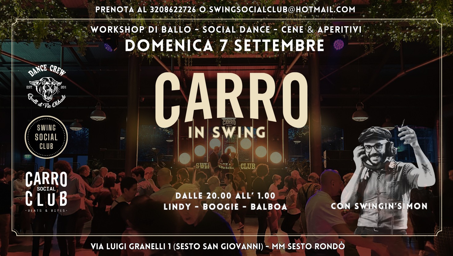 CARRO IN SWING 7.09 - La domenica swing di Milano