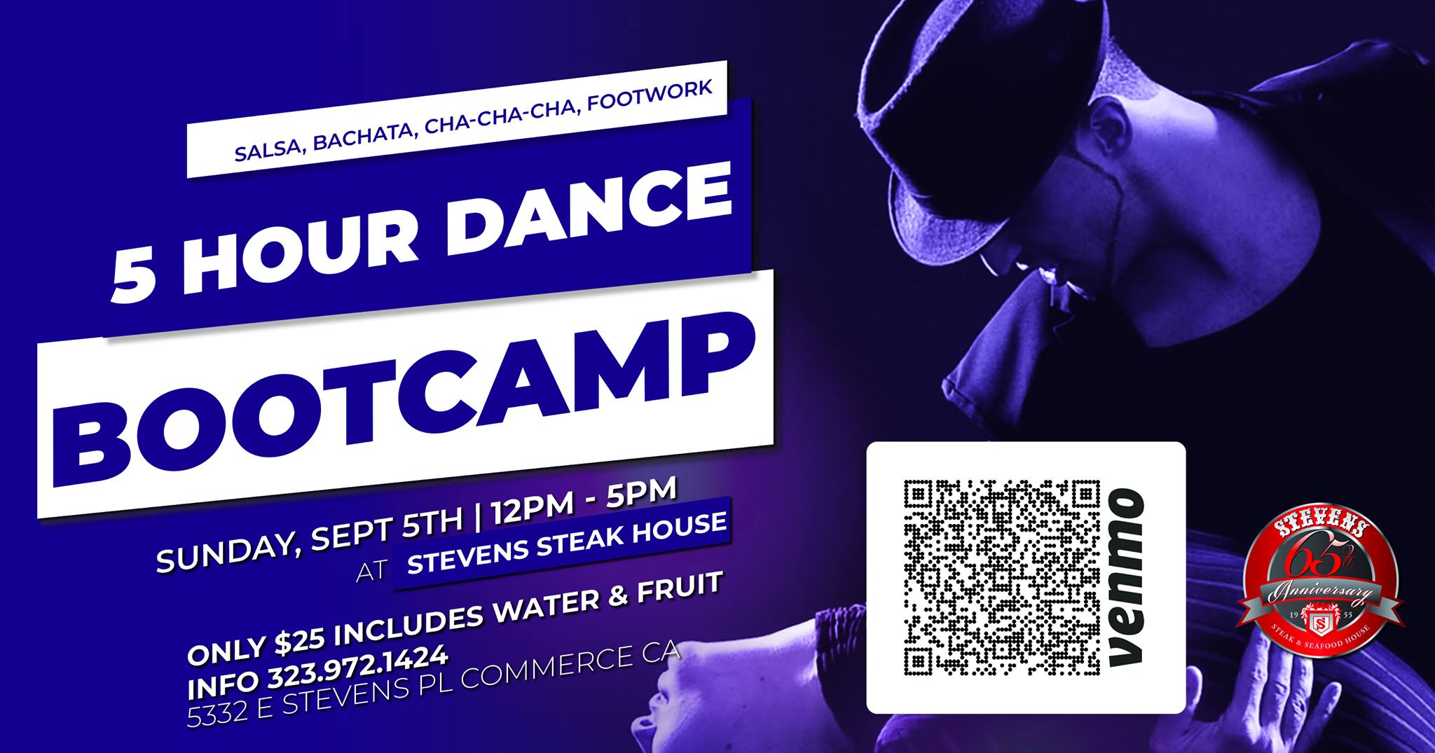 5 Hour Dance Bootcamp at Stevens Steak House