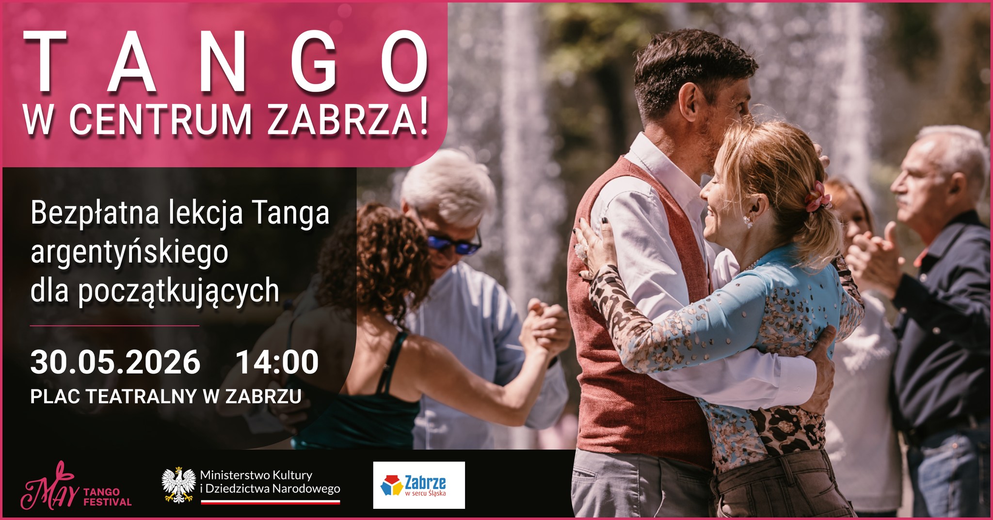 Bezpłatna lekcja Tanga dla początkujących - Plac Teatralny w Zabrzu 30.05.2026