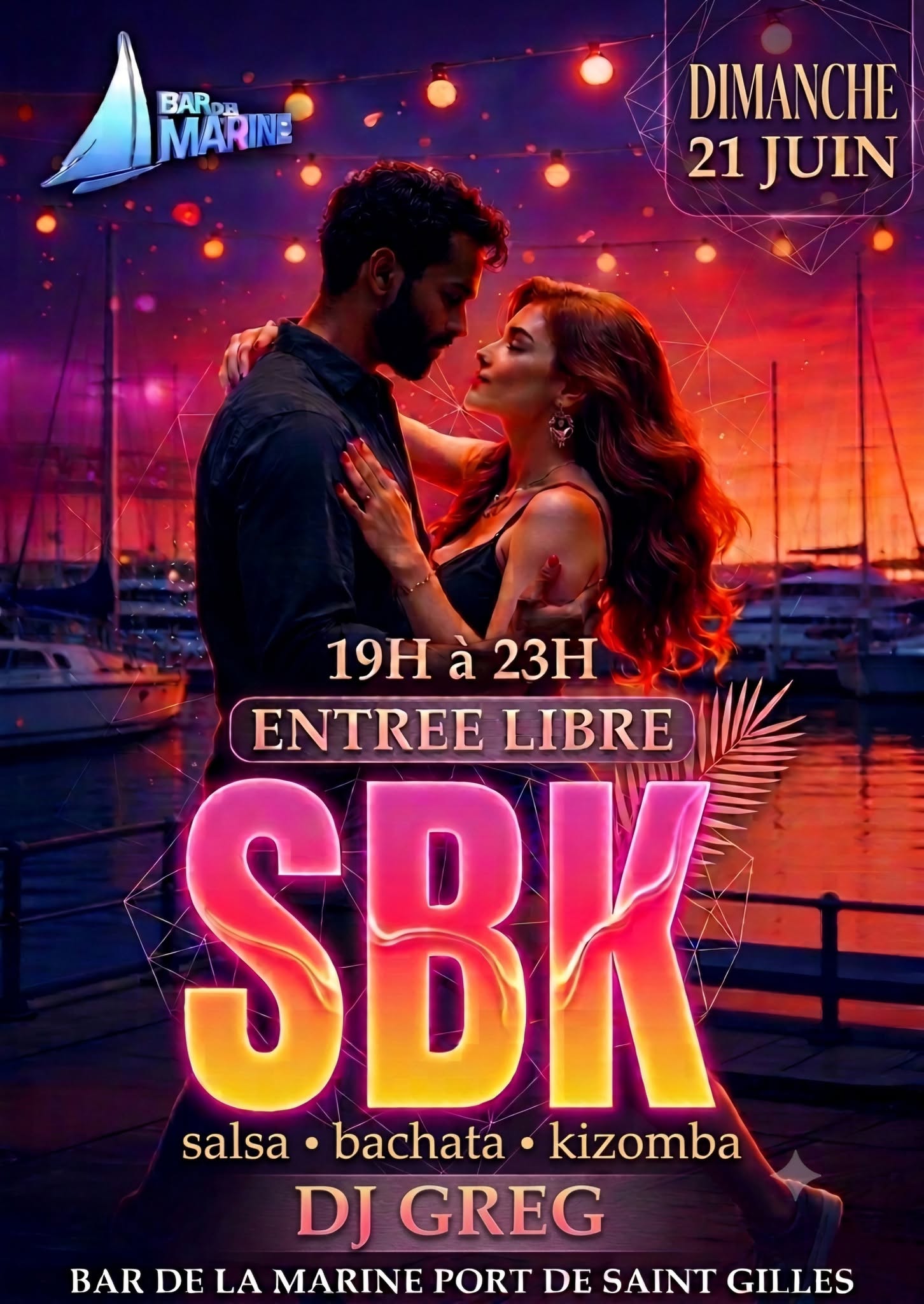 ⭐SBK SPECIALE FETE DE LA MUSIQUE⭐ ENTREE LIBRE DIM. 21 JUIN au Bar de la Marine 19H à 23H DJ GREG