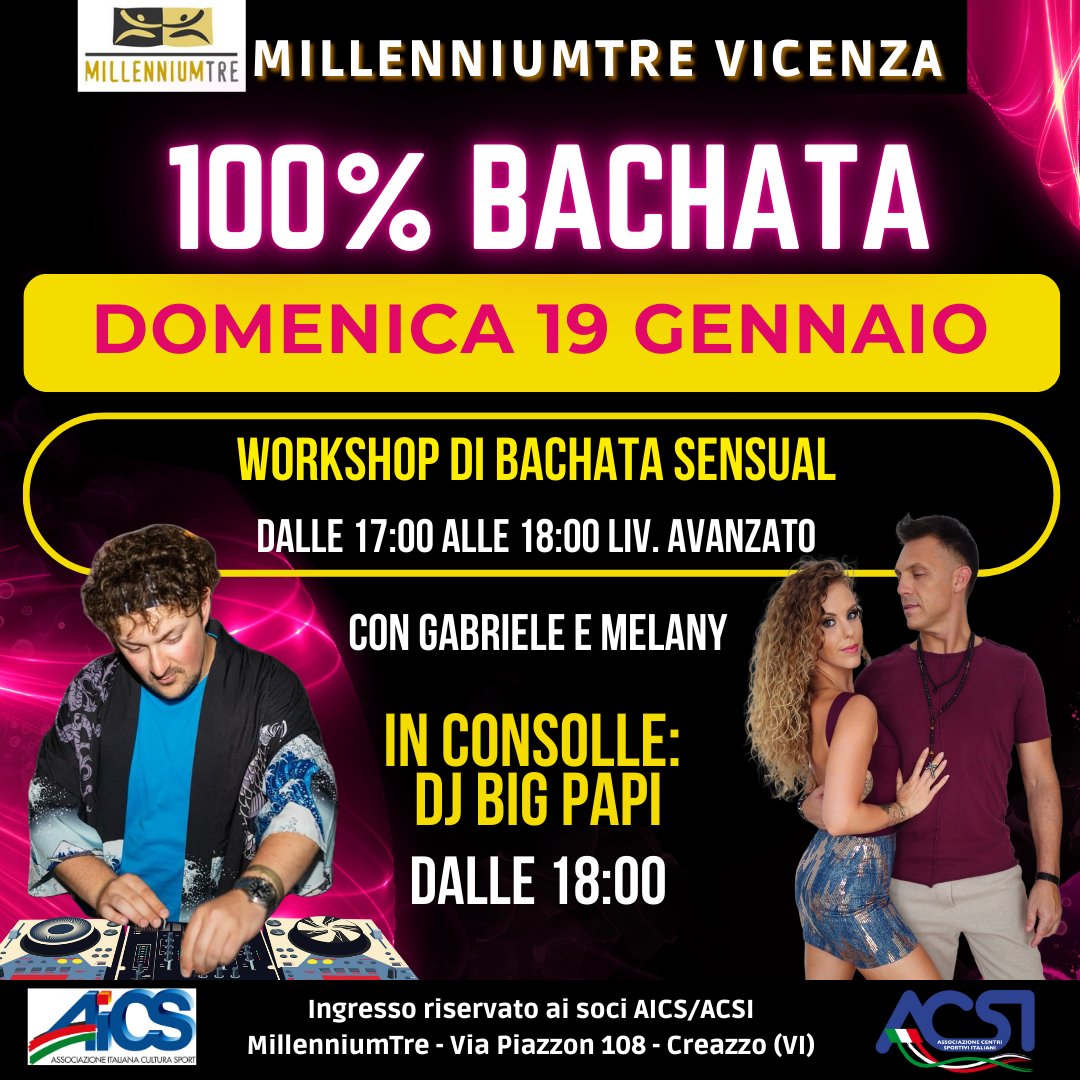 Bachata Pasion: Percorso + Workshop + Social 100% Bachata