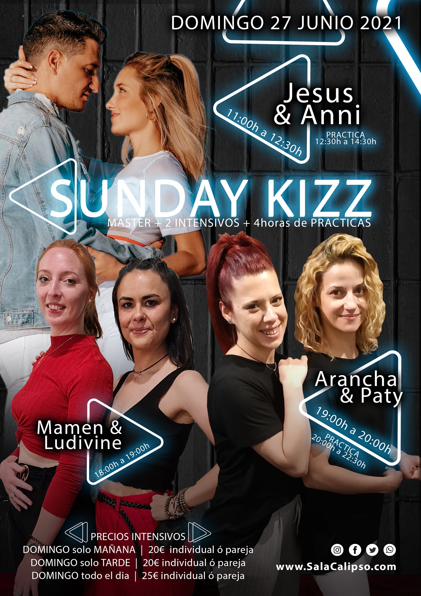 Intensivo SUNDAY KIZZ - Domingo 27 Junio 2021 - Sala CALIPSO Madrid
