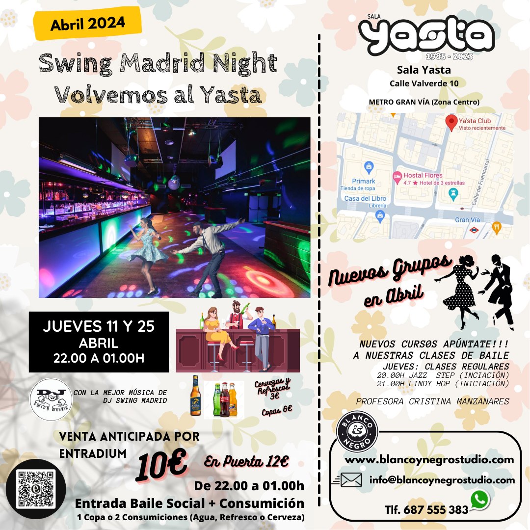 Swing Madrid Night Jueves. Volvemos al Yasta 11 de Abril 2024