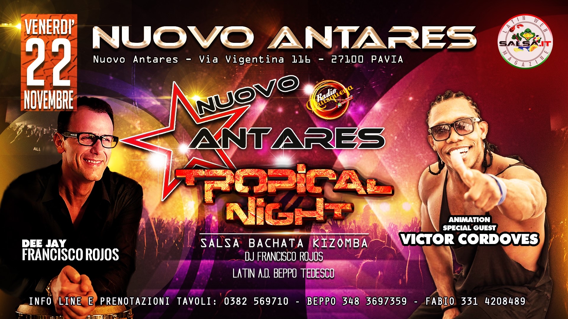 Venerdi 22 novembre* Antares*pavia Latin night event