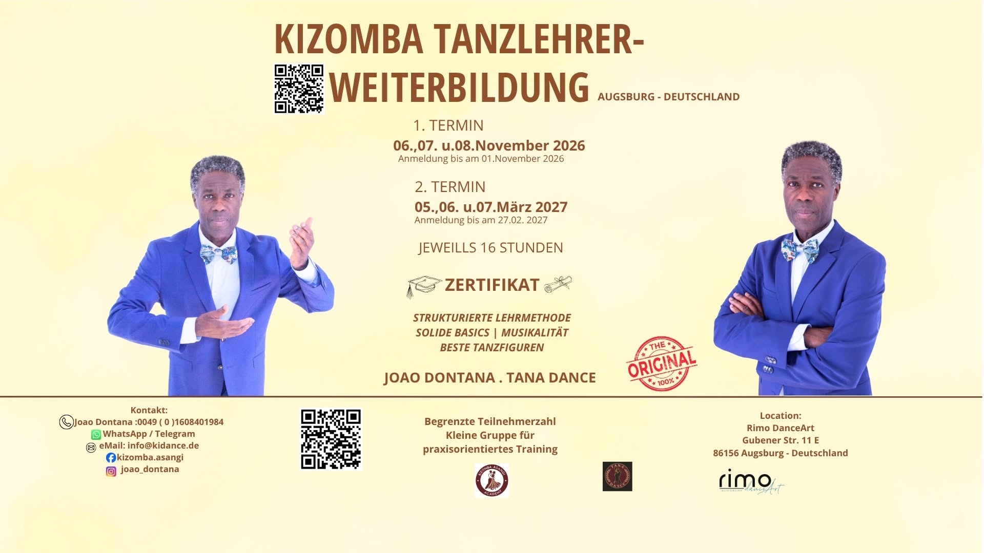 KIZOMBA TANZLEHRER-WEITERBILDUNG MIT ZERTIFIKAT