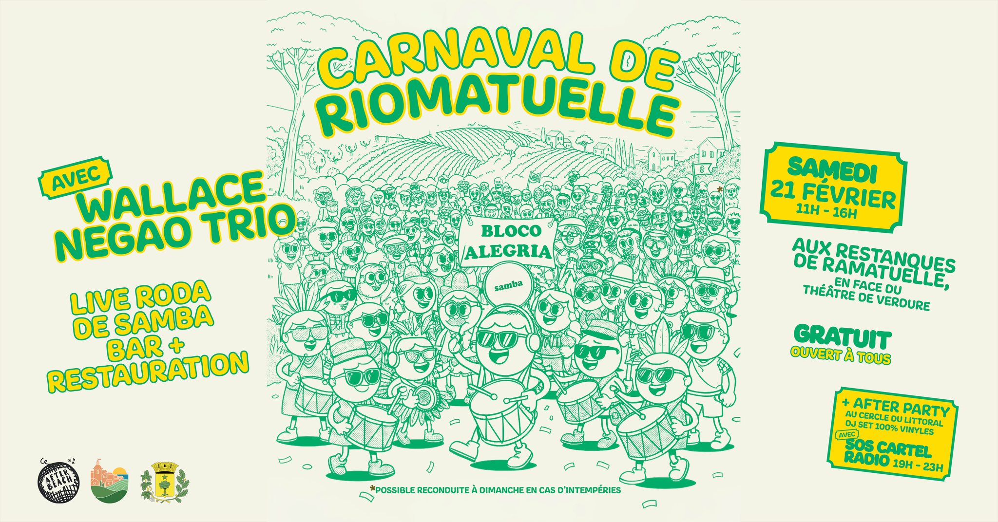CARNAVAL DE RIOMATUELLE : Live SAMBA avec Wallace Negao Bar & Restauration Marché Vinyles