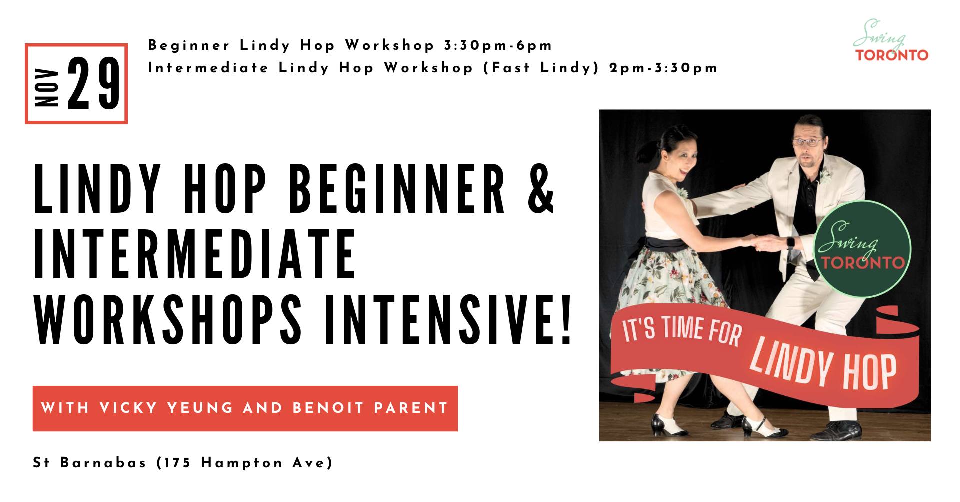 Lindy Hop Beginner & Intermediate Workshops Intensive!