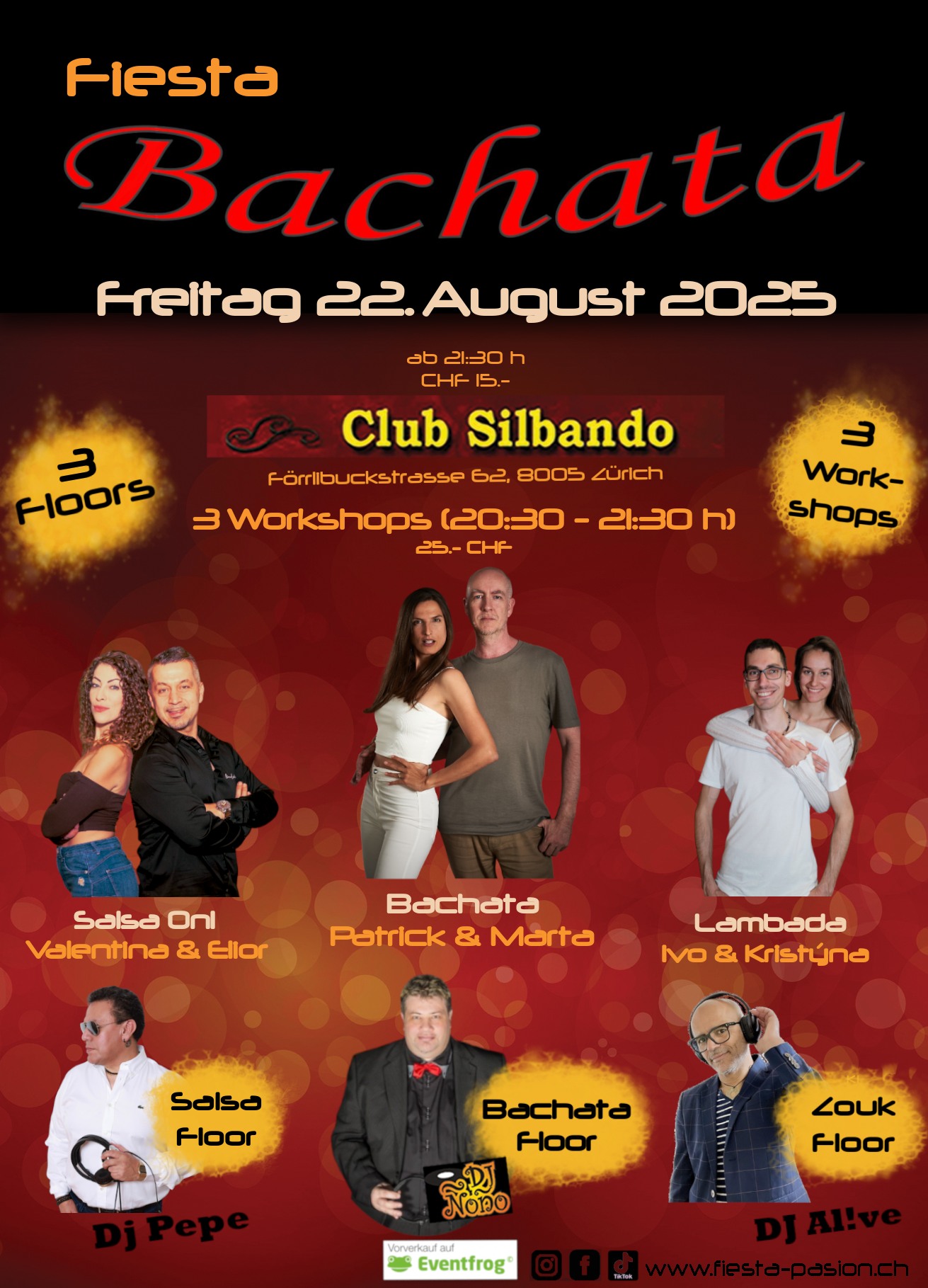Fiesta Bachata - 3 Workshops und 3 Floors