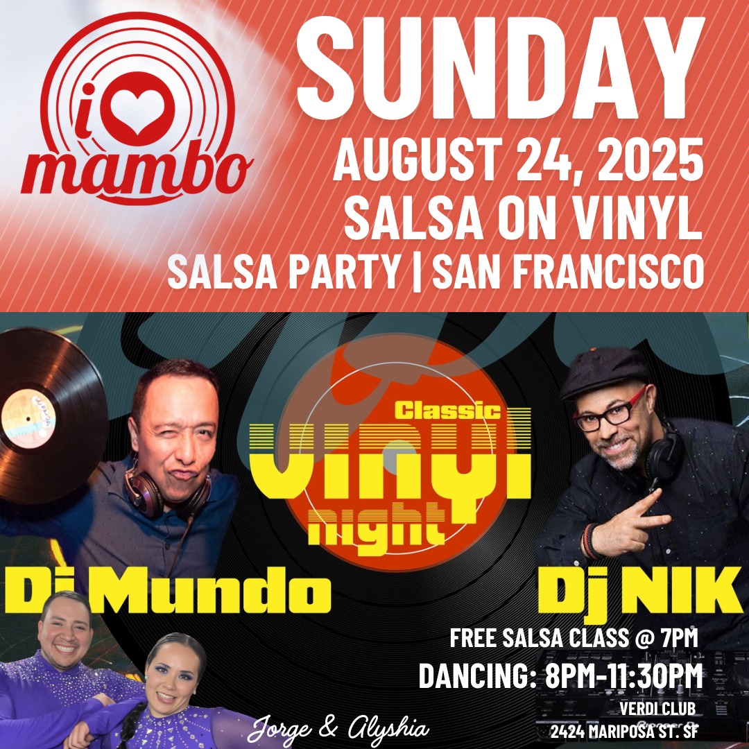 iHeartMambo - Sunday August 24th Edition - FREE BEG and INT Salsa Classes at 7pm, Dancing 8-11:30pm